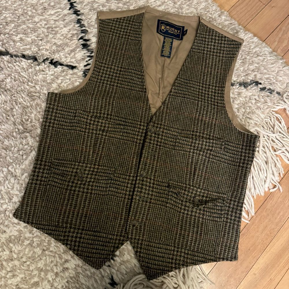 RUGBY RALPH LAUREN plaid brown vest